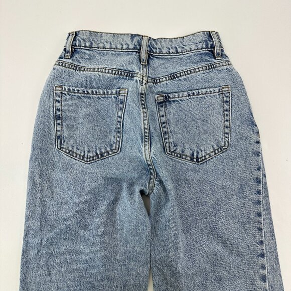 PacSun High Rise Straight Button Fly Raw Hem Womens size 23 Blue Denim Jeans - Picture 5 of 5